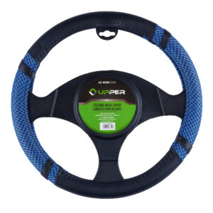 Black and Blue Steering Wheel Cover