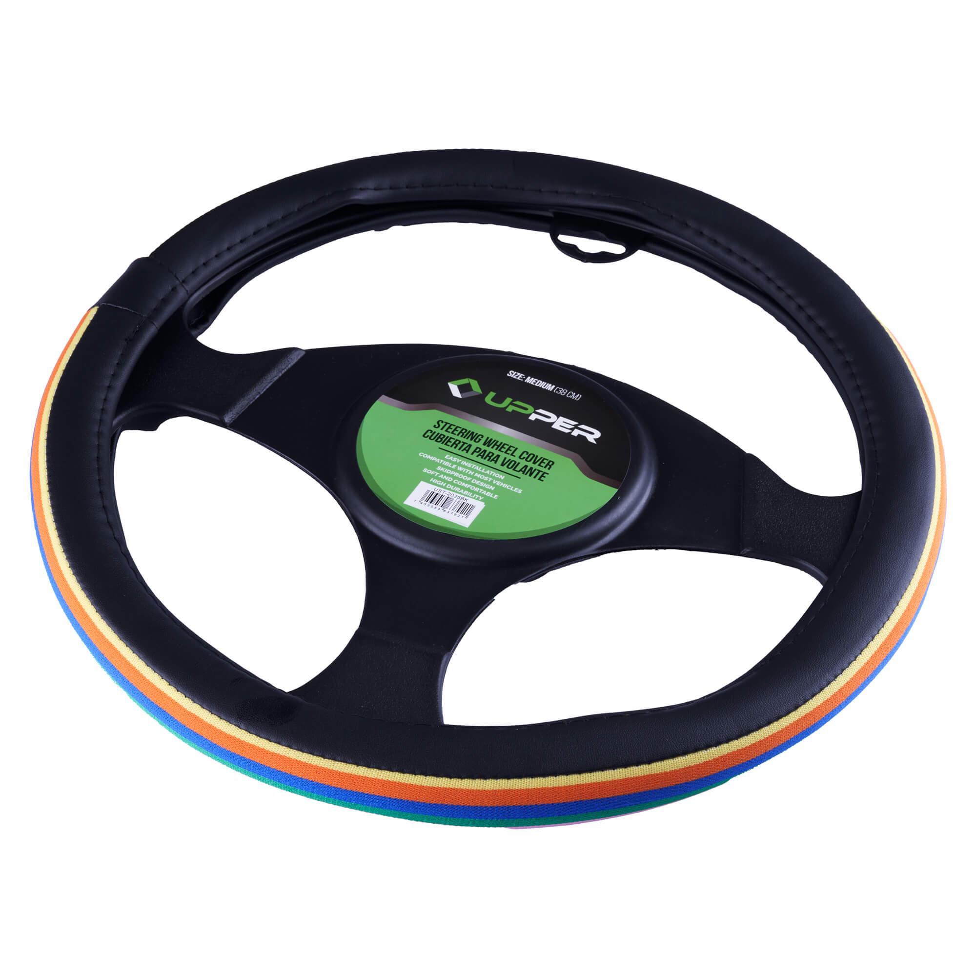 Steering Wheel Cover with Rainbow Design