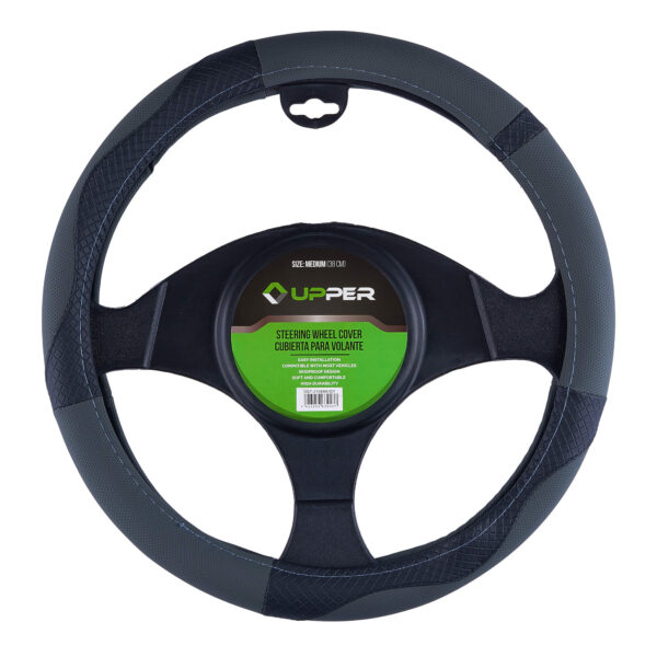 Black and Gray Steering Wheel Cover