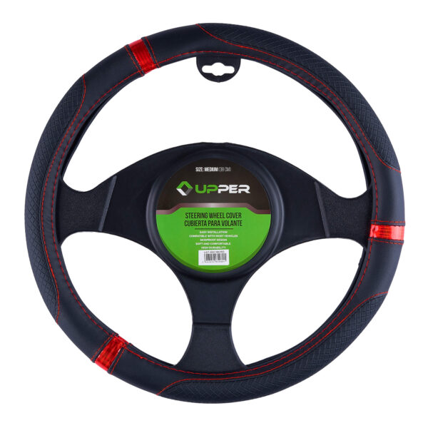 Black and Red Steering Wheel Cover