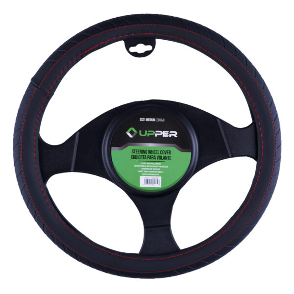 Black and Red Steering Wheel Cover